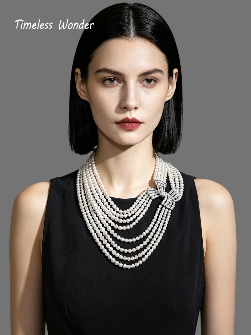 Vintage Fashion Runway - Zeitloses Wunder: Elegante Kristall-Zirkon-Geo-Strang-Statement-Halskette für Damen,