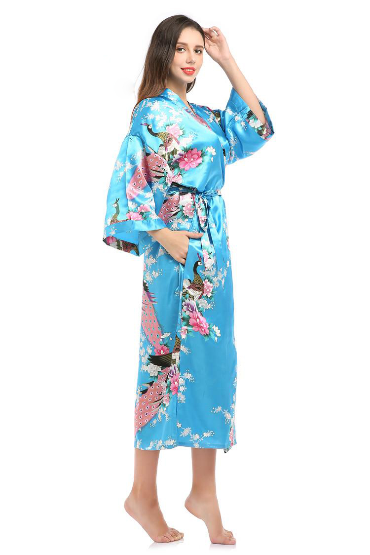 Vintage Fashion Tokyo - Japanisches Kostüm Bad Blumen Pfau Kleid