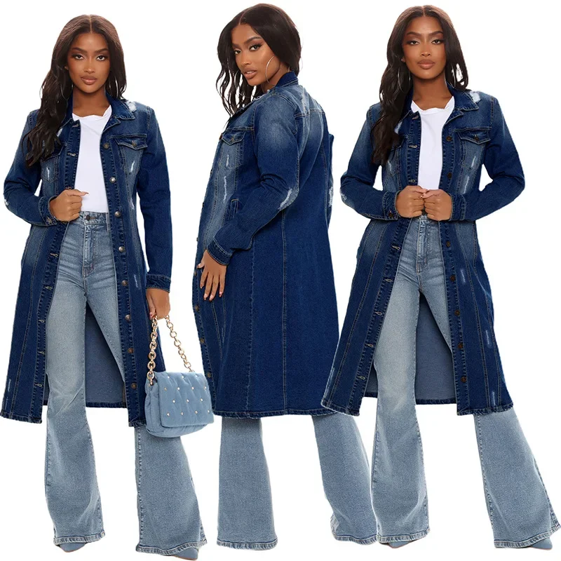 Patchwork Jean Jacket - Baumwolle Denim Mantel Frauen Frühling Herbst