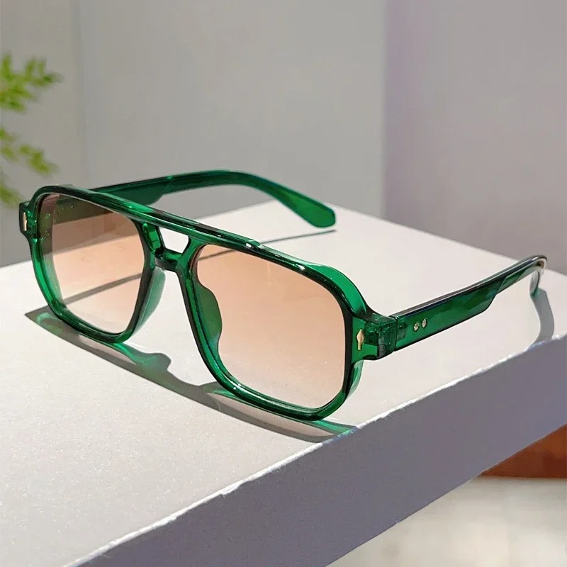 Vintage Fashion Glasses - Neue Vintage-Sonnenbrille mit Doppelbrücke, quadratisch, modische