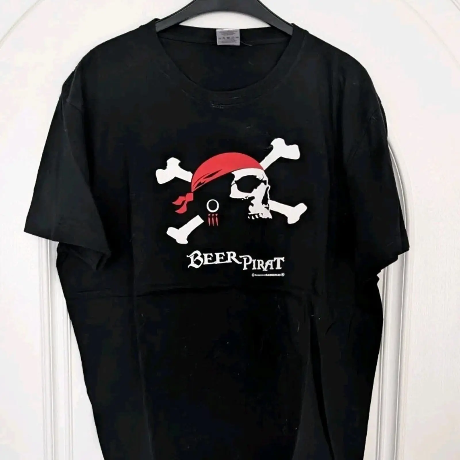 Vintage Fashion Quotes - T-Shirt „Beer Pirat“ XL, Vintage-Stil, gewaschen,