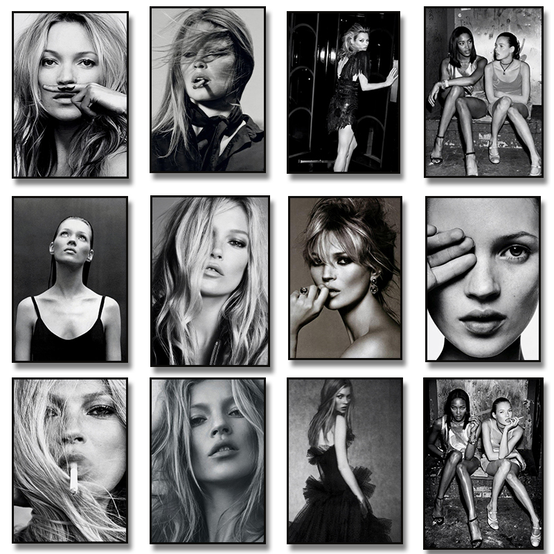 Vintage Vogue Fashion Poster - Vintage Retro Fotografie Kate Moss Smoking