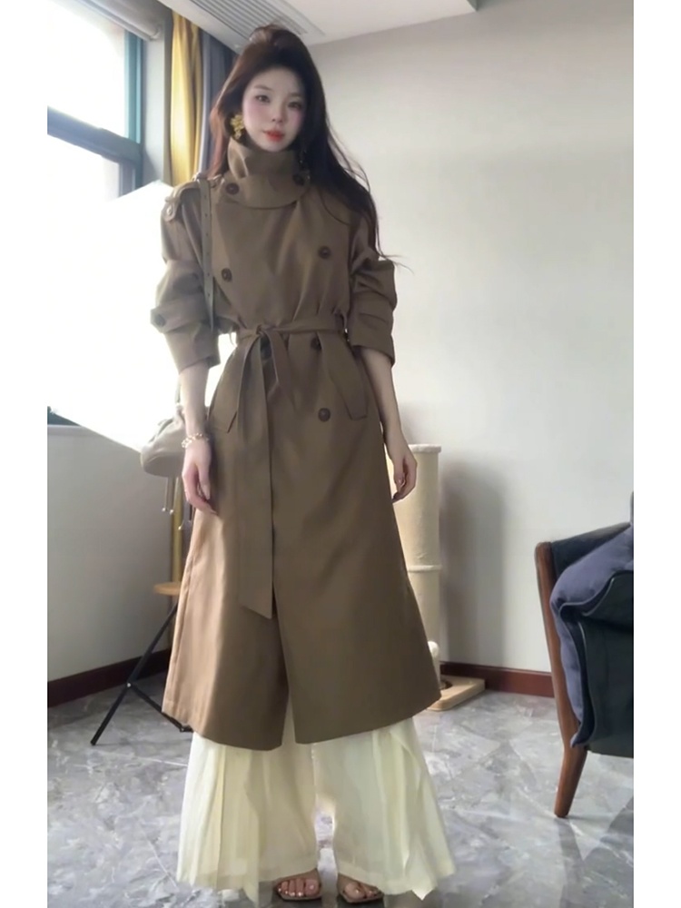 Vintage Fashion Years - Strive Eleganter Doppelreihiger Knopf-Stehkragen-Windbreaker Damen Vintage