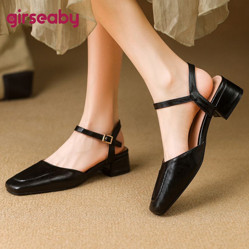 Vintage Fashion Heels - Girseaby 2025 Weibliche Sandalen Karree Dicke