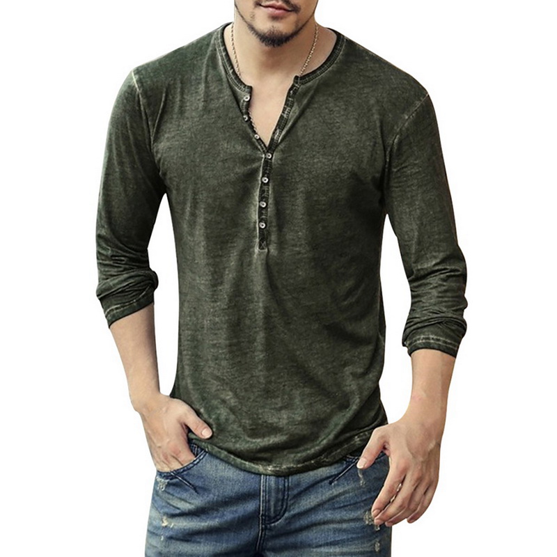 Vintage Fashion Looks - Vintage Distressed Herren V-Neck T-Shirt Unterhemd