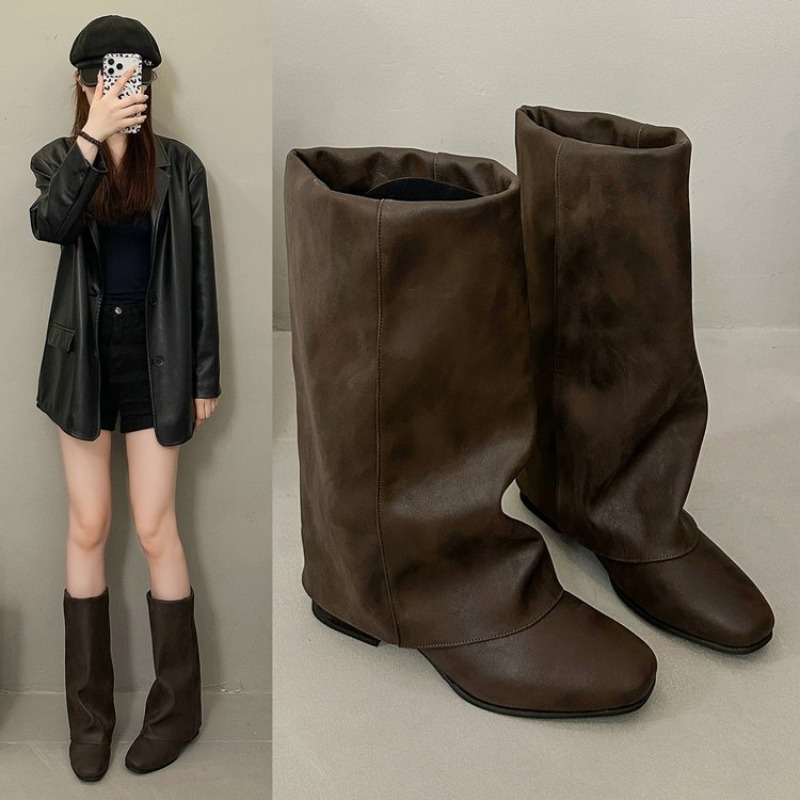 Vintage Fashion Heels - 2026 Neue Vintage-Mode-Stiefel mit eckiger Spitze
