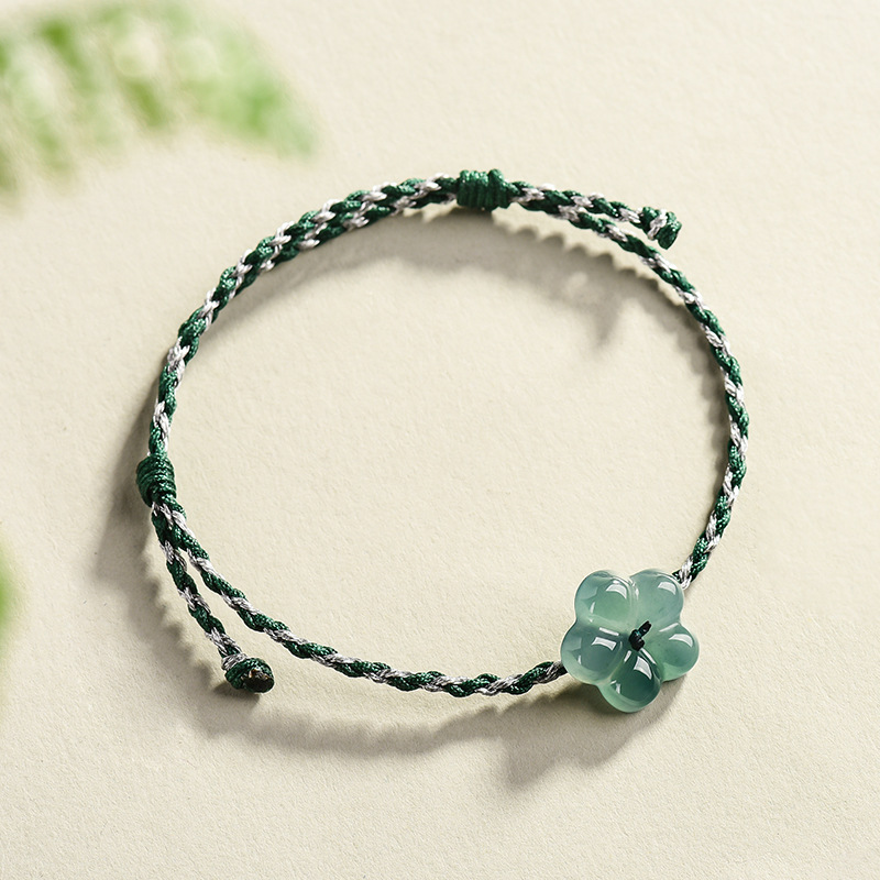 Vintage Fashion Accessories - Burmesisches Jadeit-Blumenarmband, natürlicher Jade-Charm, Modeaccessoires, Vintage-Geschenke