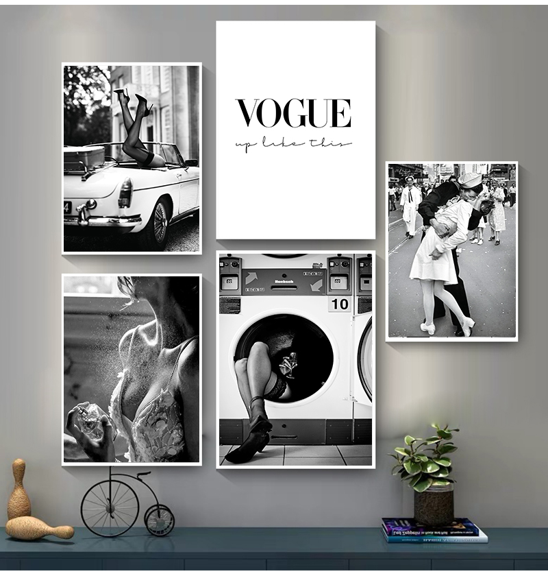 Vintage Vogue Fashion Poster - Frauenporträts für Wohnzimmer Vintage Mode Heim-Deko