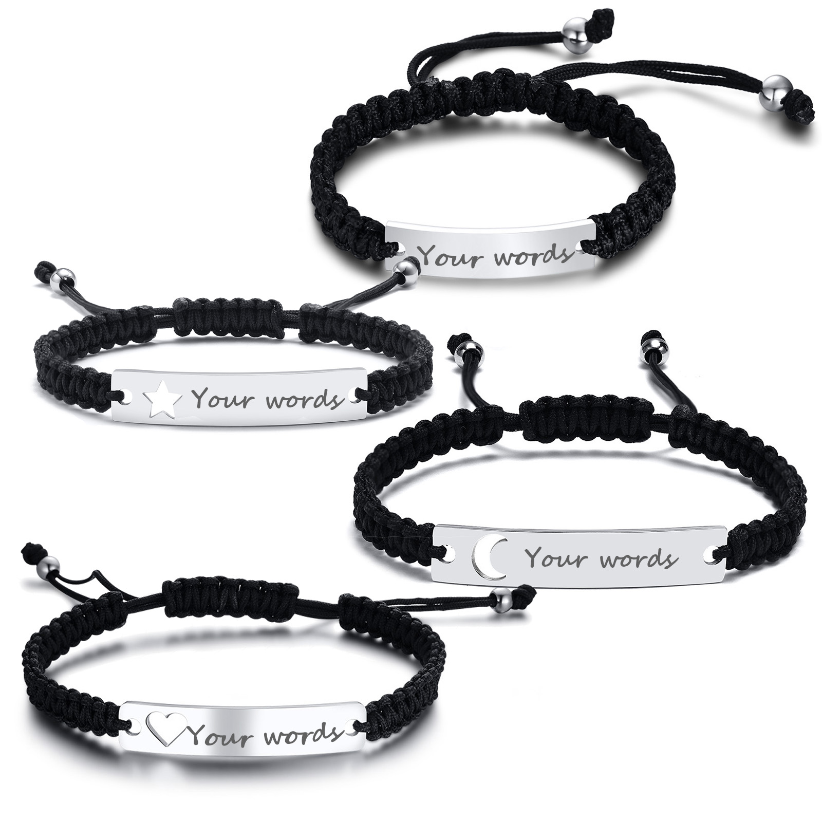 Vintage Fashion Quotes - Benutzerdefinierte Vintage geflochtene Seilkette Herz Stern
