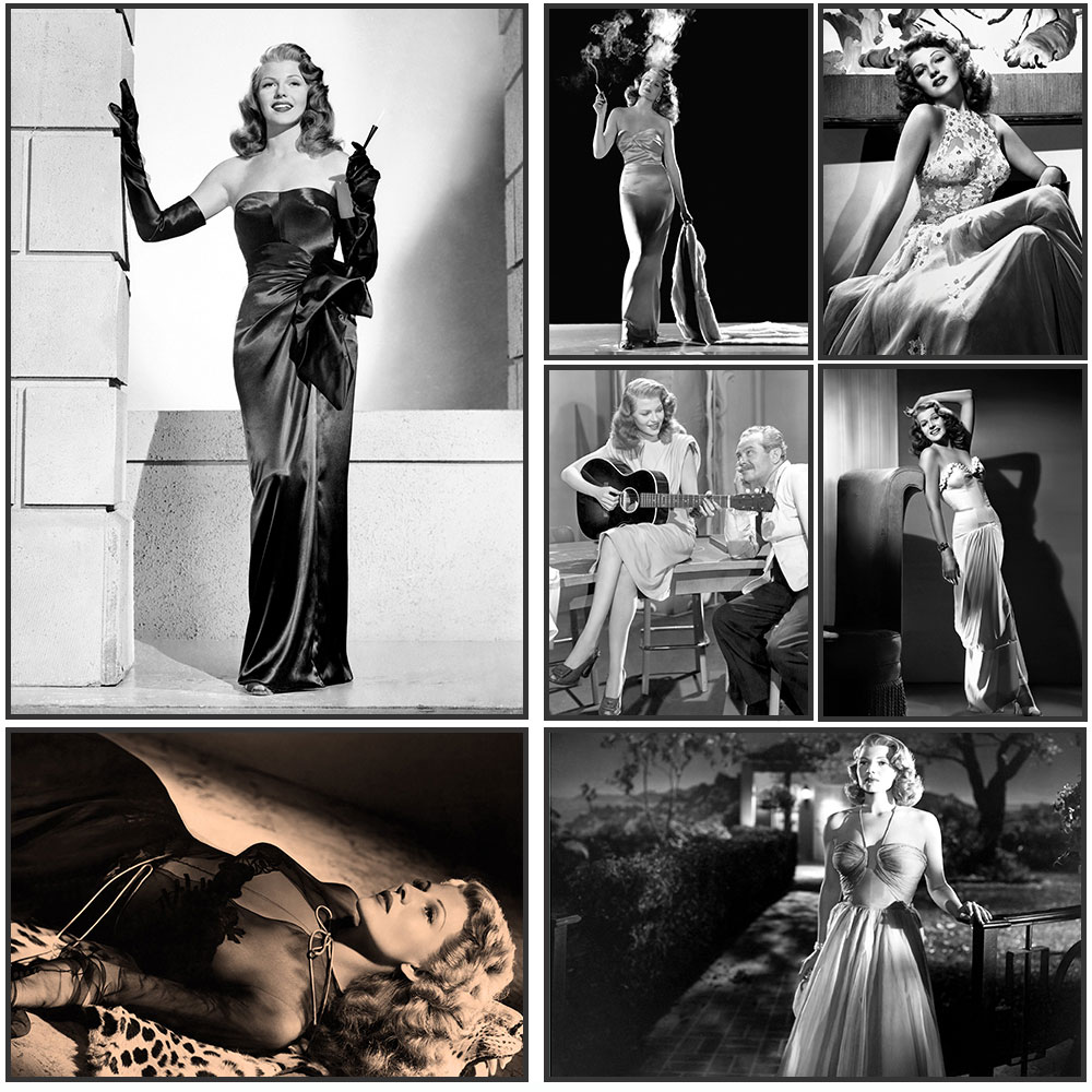 Vintage Vogue Fashion Poster - Rita Hayworth Poster, Schwarz und Weiß,