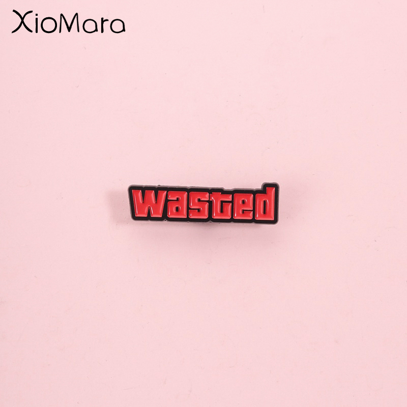 Vintage Fashion Font - Vintage-Spiel-Death-Reminder-Pin, klassische Schriftdekorations, Spielcharakter-Themenabzeichen, Unisex-Design, Accessoire