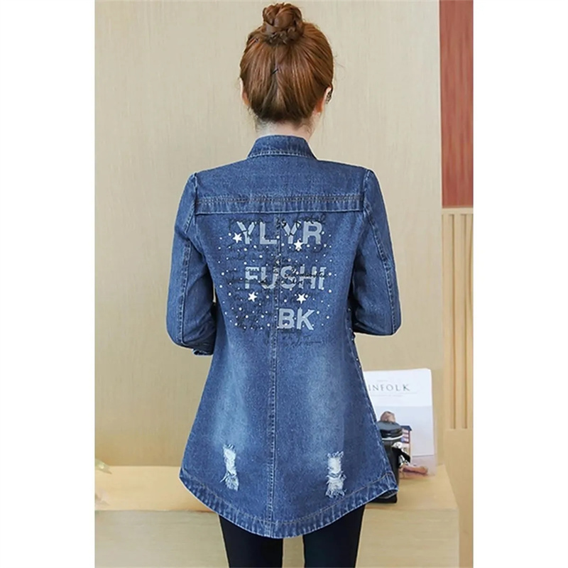 Frühling Herbst Frauen Lose Lo – Patchwork Jean Jacket Bewertung und Preis