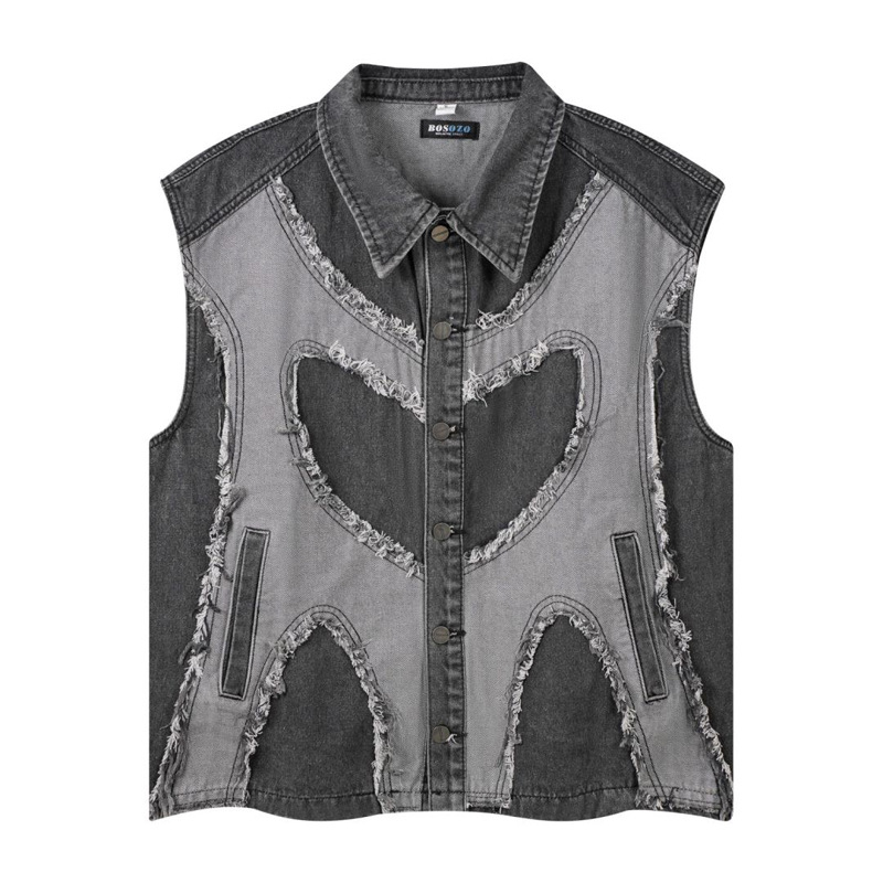Europäische und amerikanische  – Patchwork Jean Jacket Bewertung und Preis