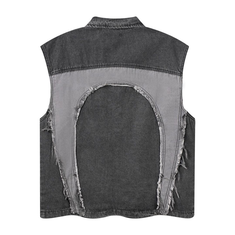 Europäische und amerikanische  – Patchwork Jean Jacket Bewertung und Preis