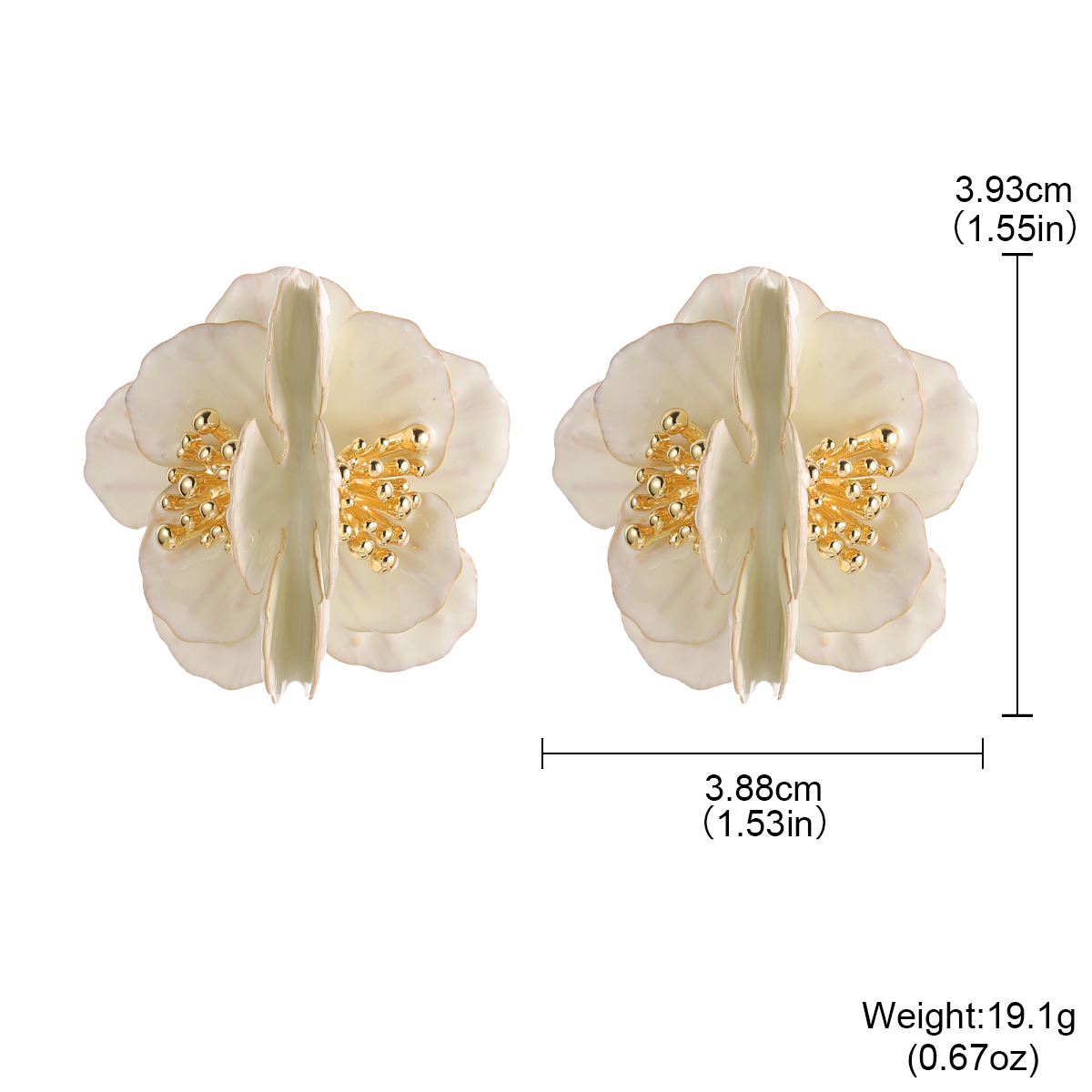 Klobige Weiße Blumen-Statement – Vintage Fashion Runway Bewertung und Preis
