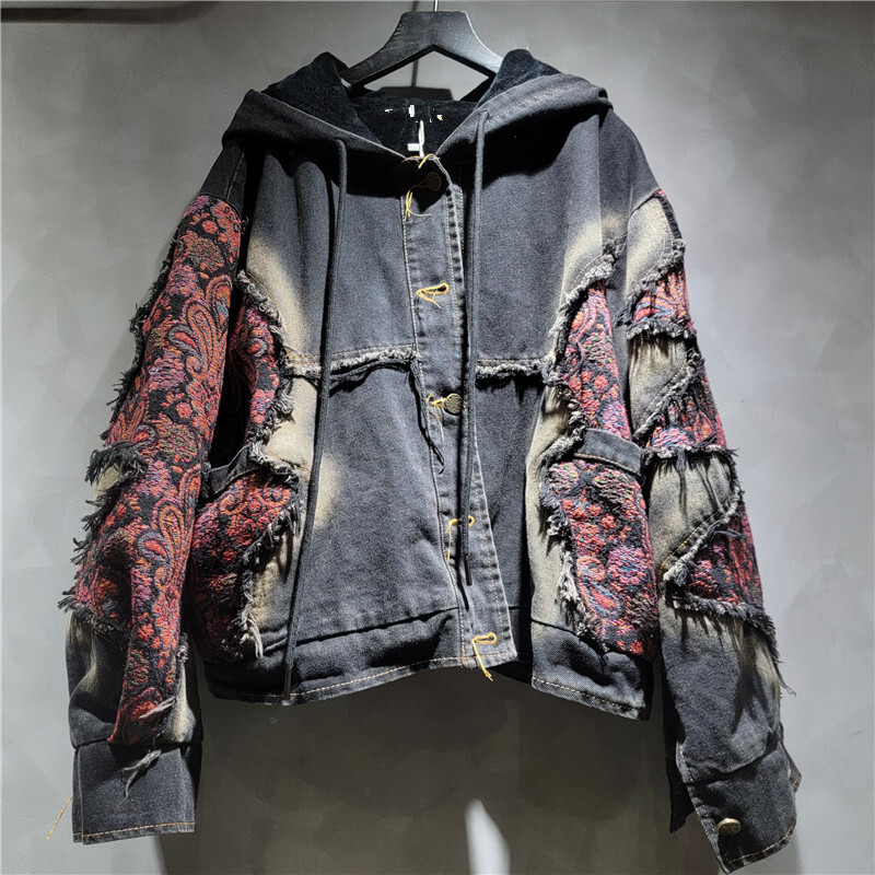 WTHT Mode frauen Waschen Patch – Patchwork Jean Jacket Bewertung und Preis
