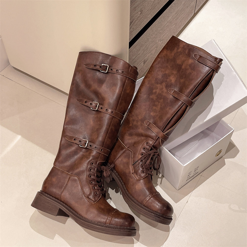 Frauen Kniehohe Stiefel Vintag – Vintage Fashion Design Bewertung und Preis