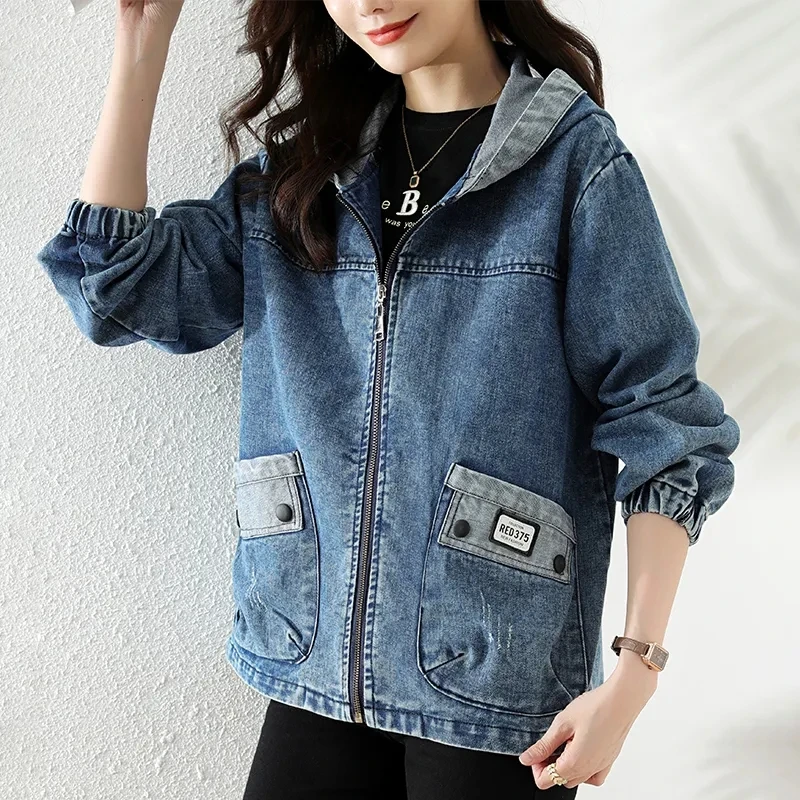 Neue Spleißen Zipper Weibliche – Patchwork Jean Jacket Bewertung und Preis
