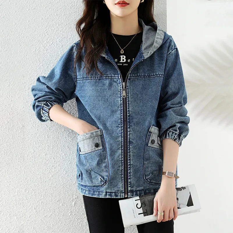 Neue Spleißen Zipper Weibliche – Patchwork Jean Jacket Bewertung und Preis