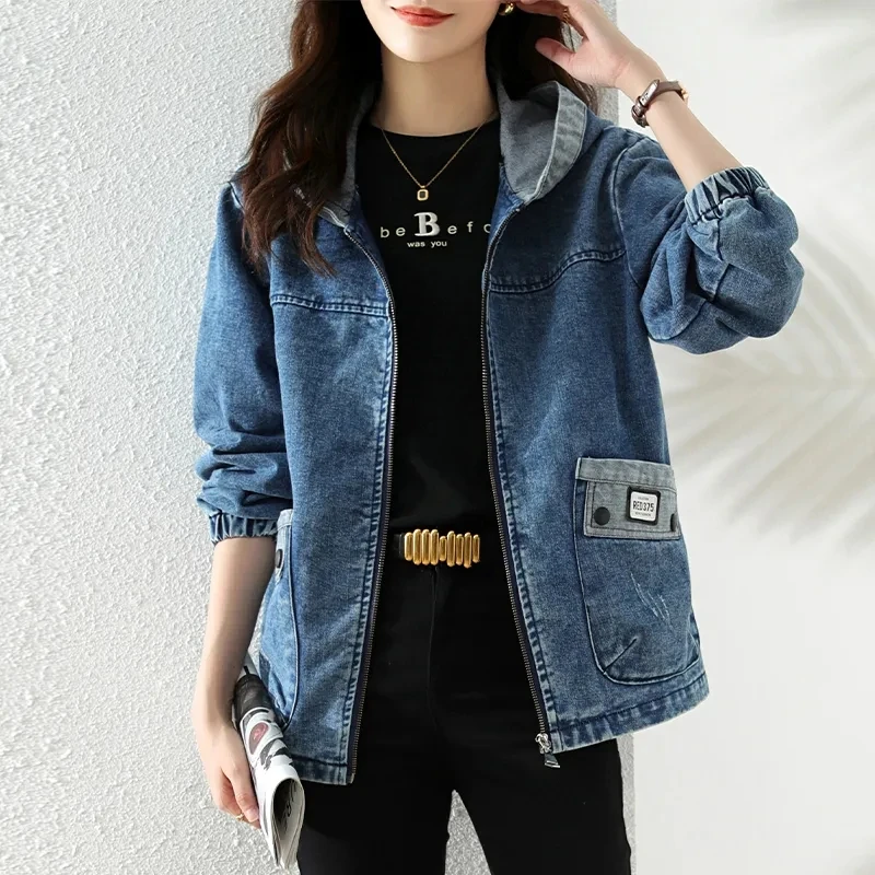 Neue Spleißen Zipper Weibliche – Patchwork Jean Jacket Bewertung und Preis