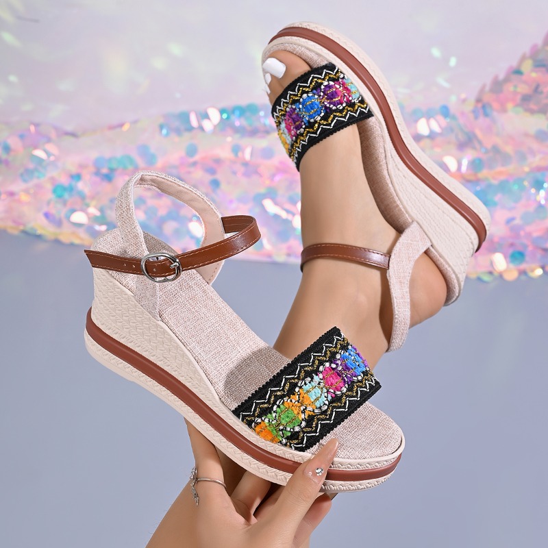 Sommerliche Boho-Stil Geflocht – Vintage Fashion Heels Bewertung und Preis