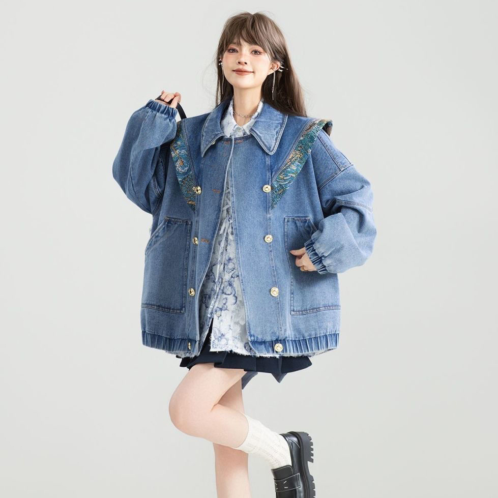 Vintage-Jeansjacke für Damen,  – Patchwork Jean Jacket Bewertung und Preis