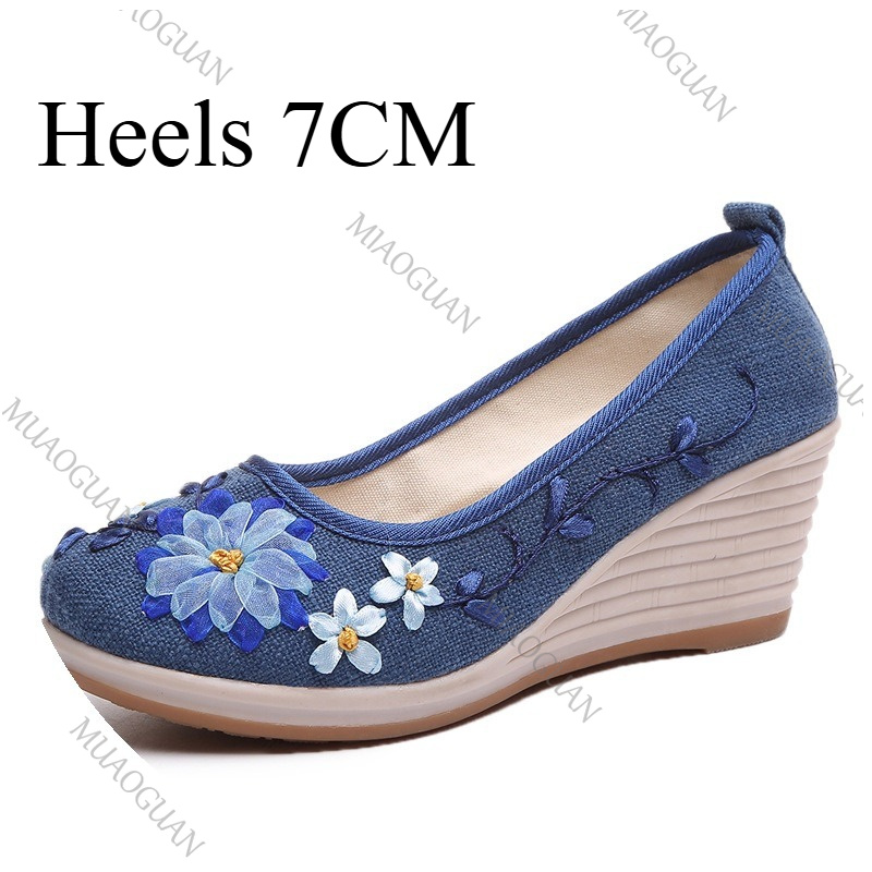 Bestickte Damen-Komfort-Keilab – Vintage Fashion Heels Bewertung und Preis