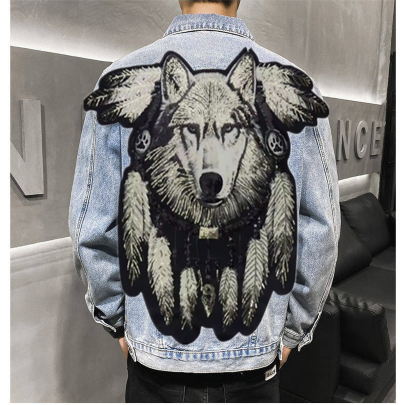 Amerika Vintage Schwere Wolf G – Patchwork Jean Jacket Bewertung und Preis