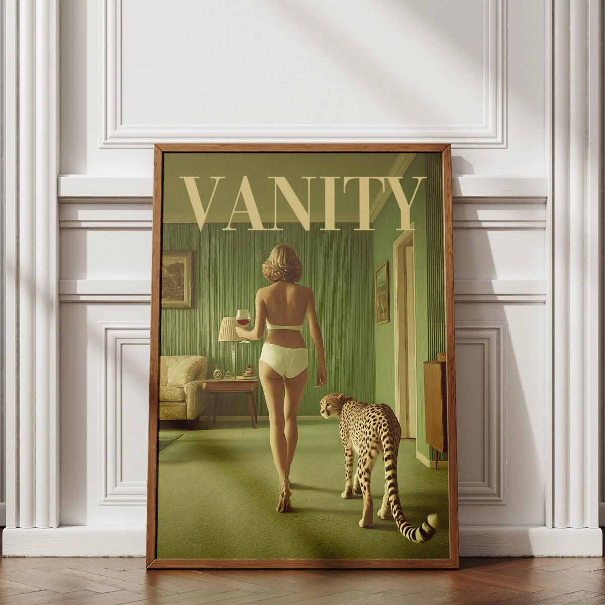 Vintage Frau mit Geparden Lein – Vintage Vogue Fashion Poster Bewertung und Preis