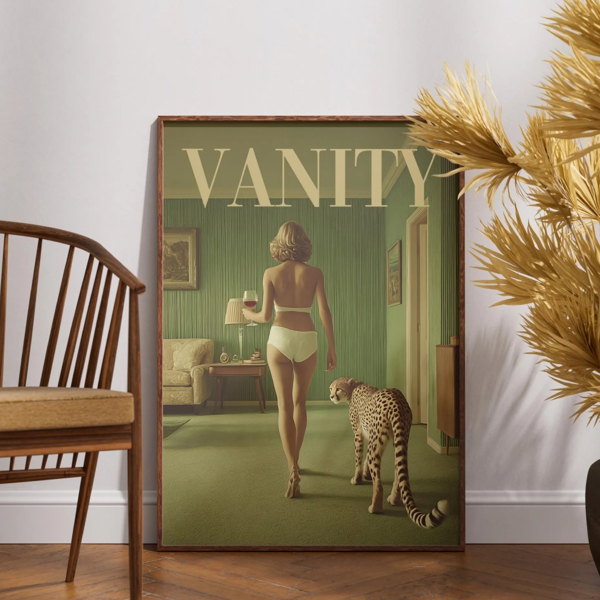 Vintage Frau mit Geparden Lein – Vintage Vogue Fashion Poster Bewertung und Preis