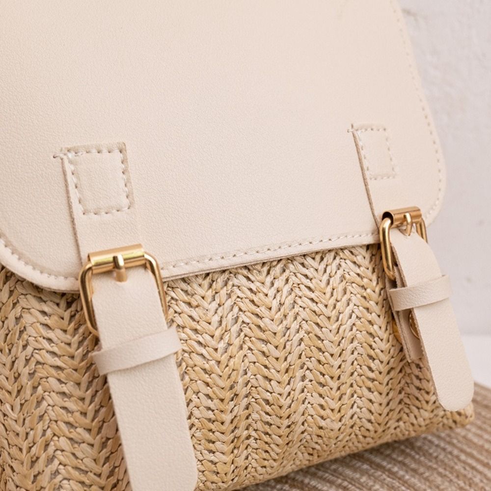 Modischer PU-Leder Stroh-Rucks – Vintage Fashion Looks Bewertung und Preis