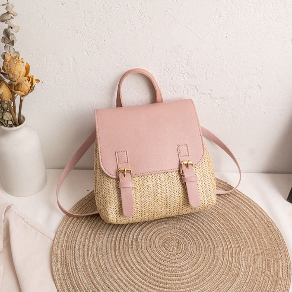 Modischer PU-Leder Stroh-Rucks – Vintage Fashion Looks Bewertung und Preis